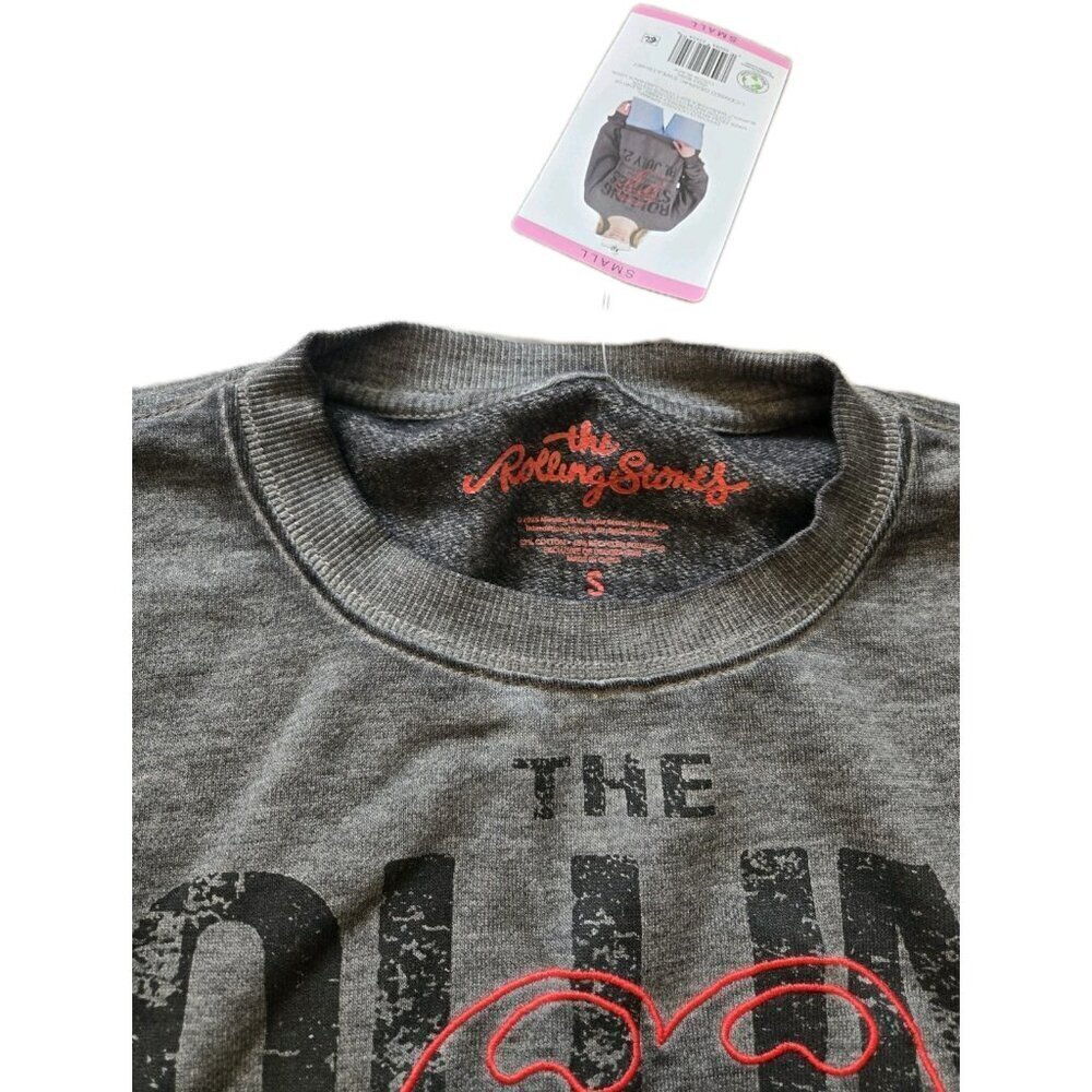 New Womens Rolling Stones Band July 22 Sweatshirt Gray Long Sleeve Pullover S, M - Picture 4 of 4